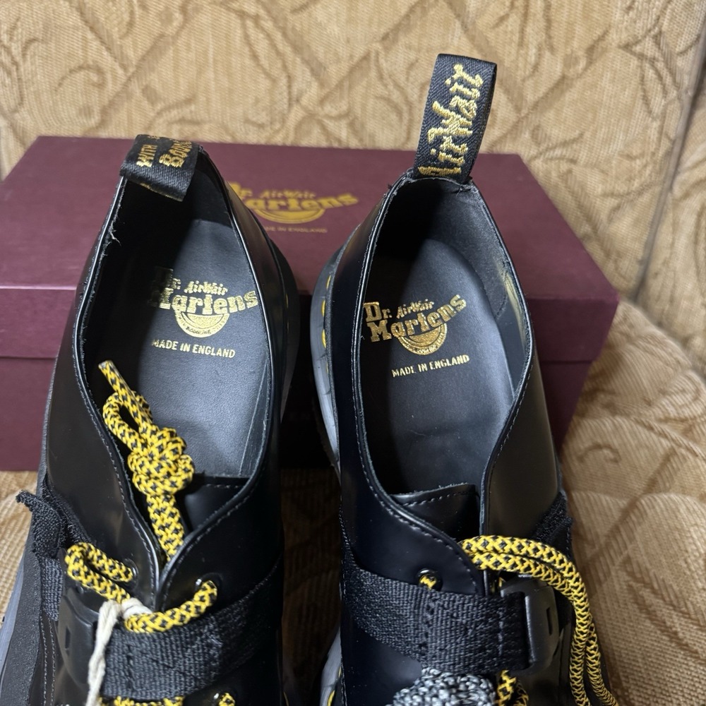 DR MARTENS Made In England Tech 1461 leather Oxford shoes Black UK 11 US 12 - Picture 8 of 10